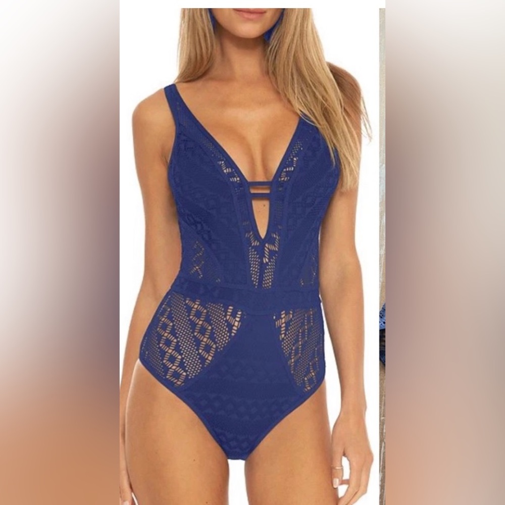 Becca Crochet Plunge One Piece